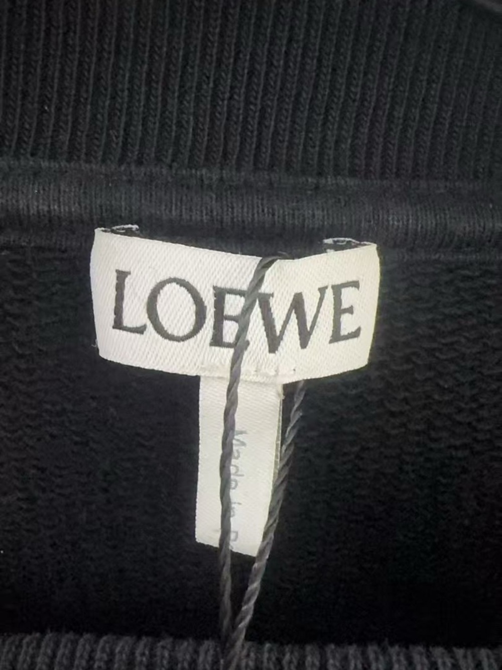 🚩steal Loewe Black Crewneck Sweatshirt with White Anagram Logo - Picture 3 of 7